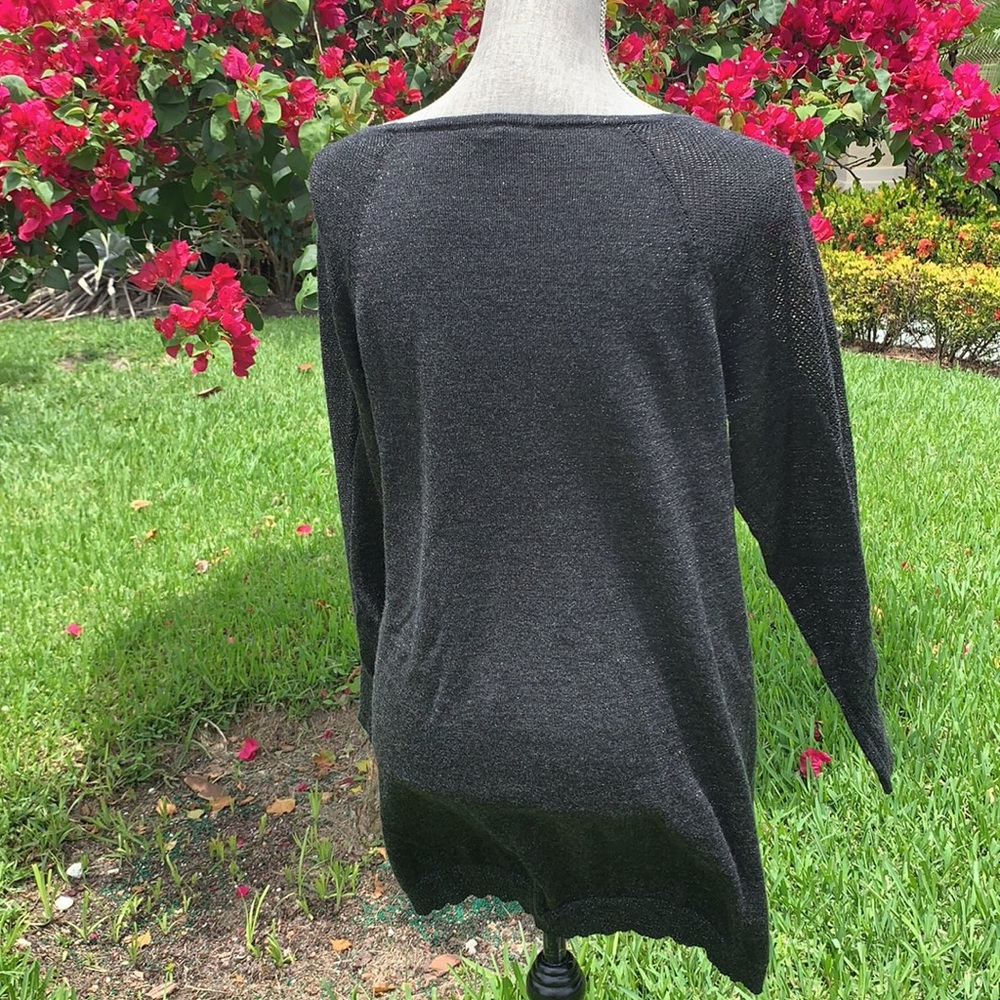 Eileen Fisher Mesh Sleeved Merino Wool Top - Picture 5 of 12